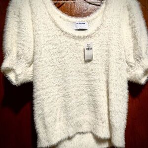 Old Navy Women's Soft white  Scoop Neck Sweater